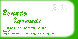 renato karandi business card